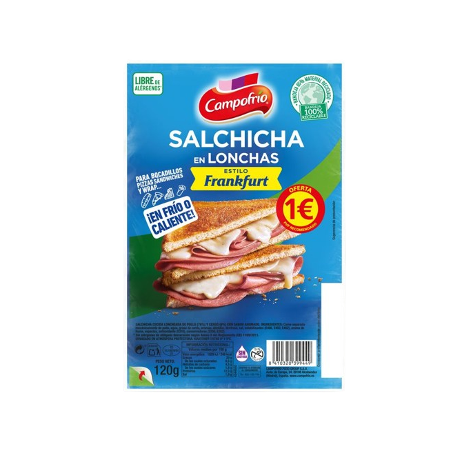 SALCHICHA LONCHA FRANK CAMPOF C/39944(1€) B/120 GR