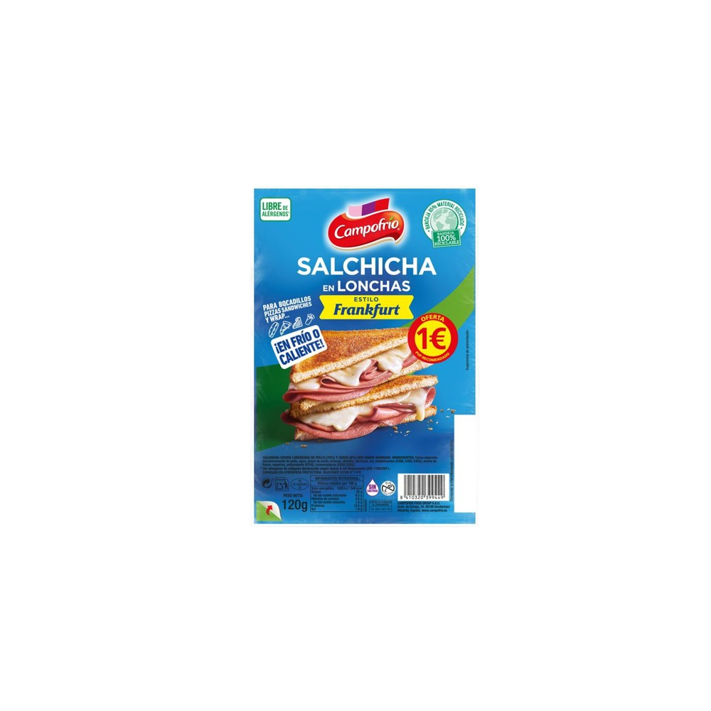 SALCHICHA LONCHA FRANK CAMPOF C/39944(1€) B/120 GR