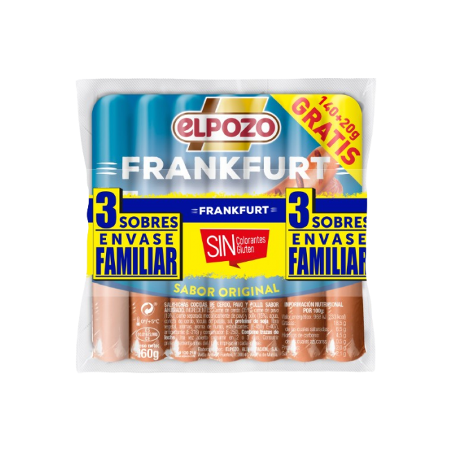 SALCHICHA E/POZO FRANKFURT C/14592 160X3 480G SUPE