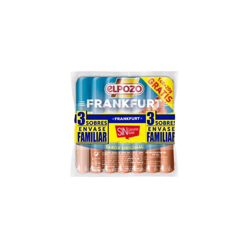SALCHICHA E/POZO FRANKFURT C/14592 160X3 480G SUPE