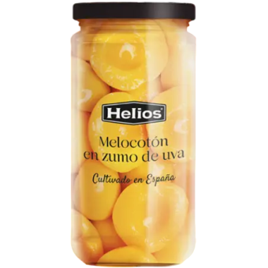 MELOCOTON EN ZUMO DE UVA HELIOS TARRO 700GR