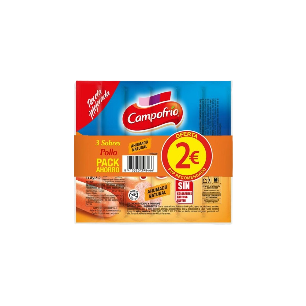 SALCH.C/39846 POLLO CAMPOFRIO  P/3X170GR (2€)