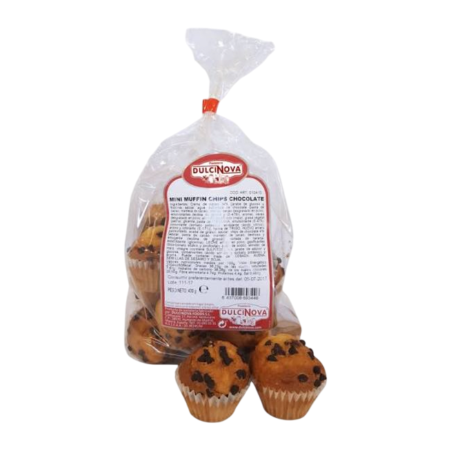 MINI MUFFIN RELLENA CACAO DULCINOVA B/430GR