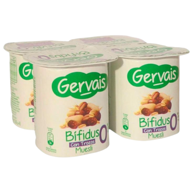 GERVAIS BIFIDUS 0% CON MUESLI P/4 UDS
