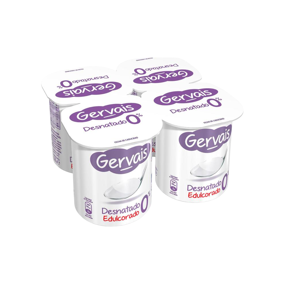 GERVAIS DESNATADO 0% NATURAL EDULCORADO  P/4 UDS