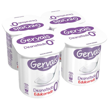 GERVAIS DESNATADO 0% NATURAL EDULCORADO  P/4 UDS