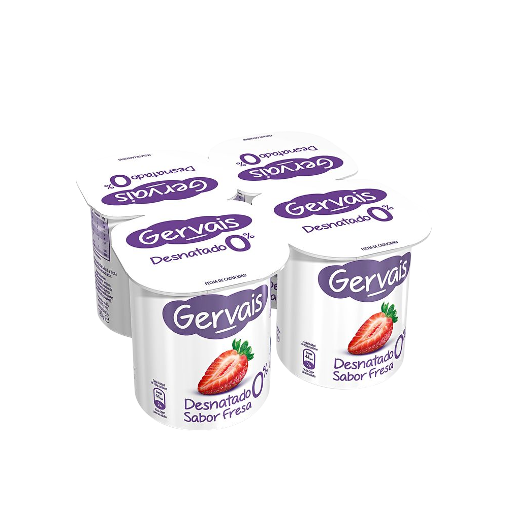 GERVAIS DESNATADO 0% SABOR FRESA  P/4 UDS