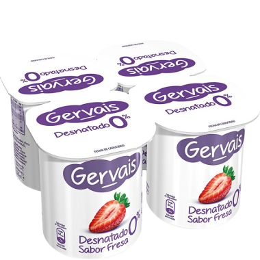 GERVAIS DESNATADO 0% SABOR FRESA  P/4 UDS