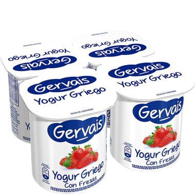 GERVAIS GRIEGO CON FRESAS PACK-4 UD