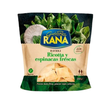 RAVIOLI  RICOTA/ESPINACA RANA REFRIG. B/250GR