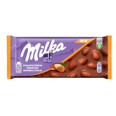 CHOCOLATE MILKA ALMENDRAS ENTERAS T/100 GR.