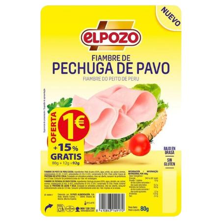 PECHUGA PAVO POZO LONCHA (1€) C/15625  B/75 GR