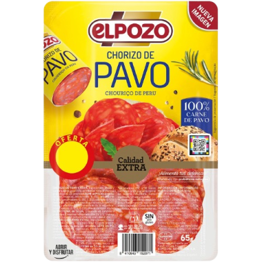 CHORIZO LONCHA PAVO  E/POZO (1€) C/15207 B/65GR