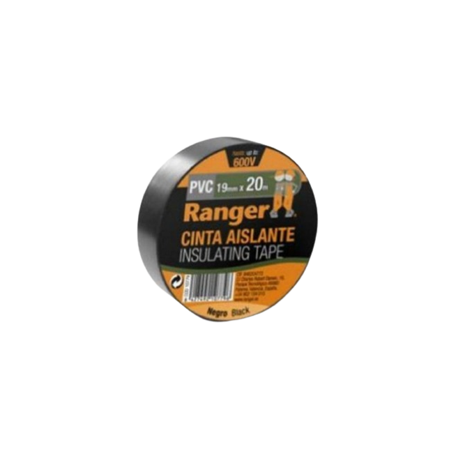 CINTA AISLANTE NEGRA PVC 19MM X 20M RANGER