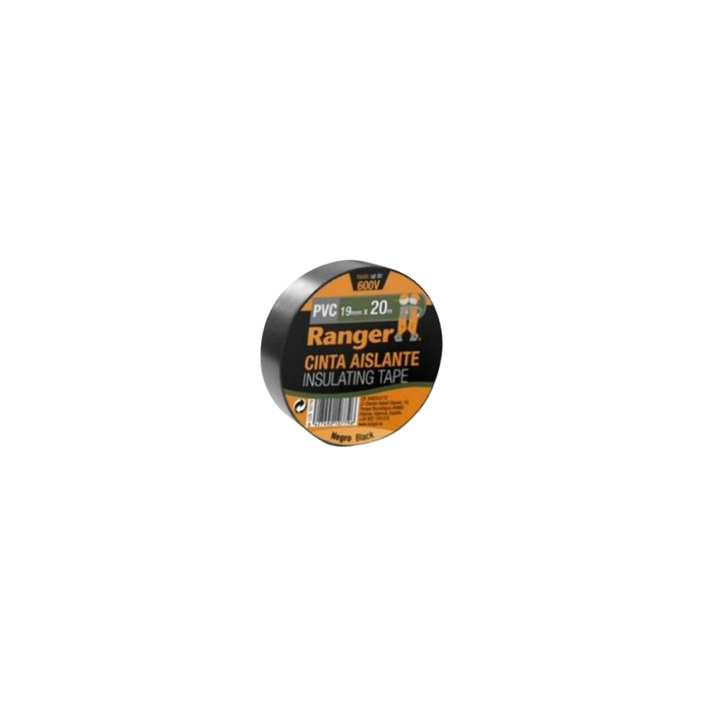CINTA AISLANTE NEGRA PVC 19MM X 20M RANGER