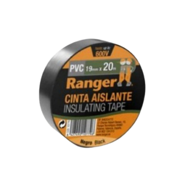 CINTA AISLANTE NEGRA PVC 19MM X 20M RANGER