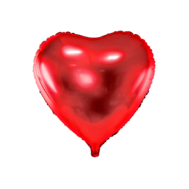 GLOBO CORAZON ROJO METALIZADO 45CM 1UD