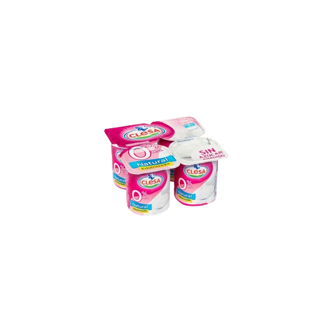CLESA YOGUR DESNATADO S/NATURAL EDUL PACK-4 UD
