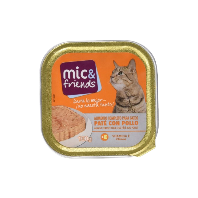 COMIDA GATO MIC&FRIENDS POLLO L/100G