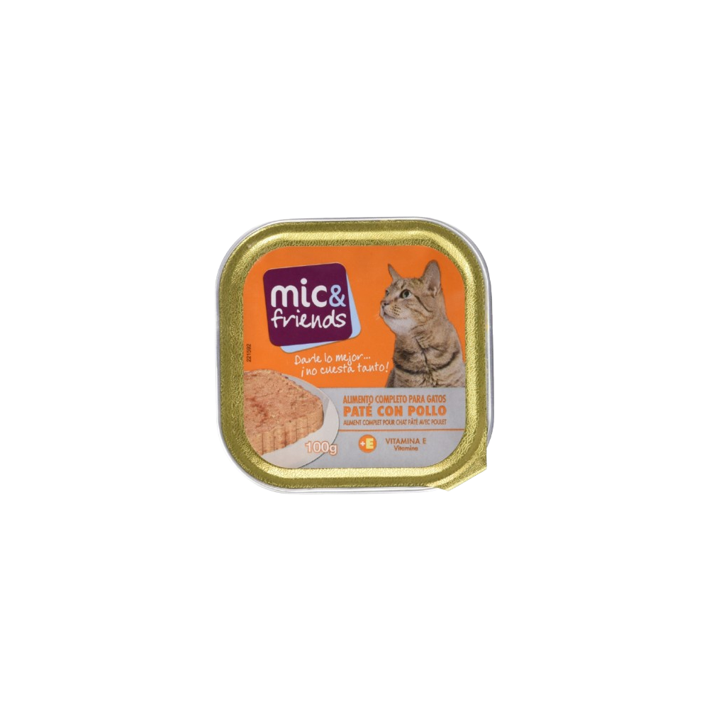 COMIDA GATO MIC&FRIENDS POLLO L/100G