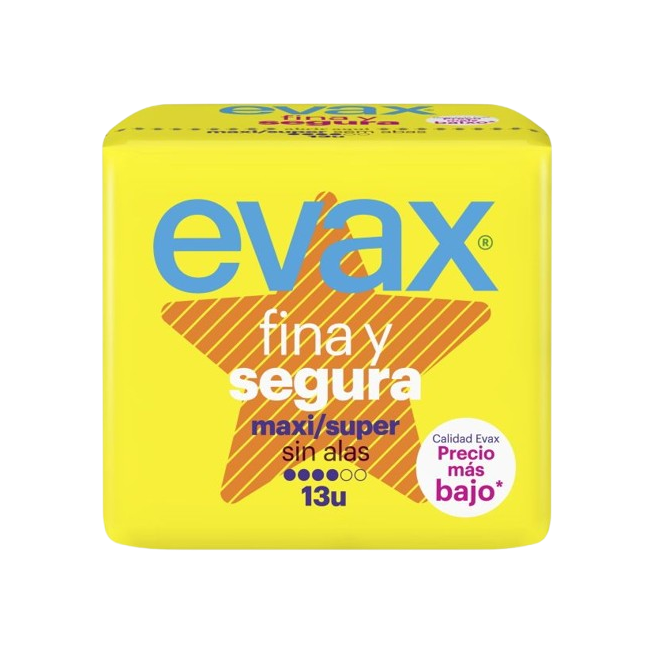 COMPRESA EVAX FINA Y SEGURA SUPER SIN ALAS B/13UD
