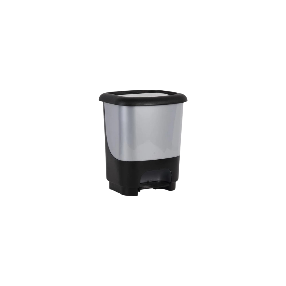 CUBO BASURA C/PEDAL 10 LITROS NEGRO/GRIS