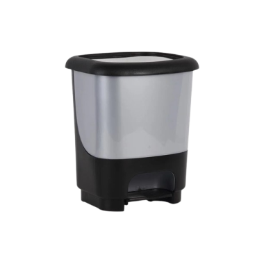 CUBO BASURA C/PEDAL 10 LITROS NEGRO/GRIS