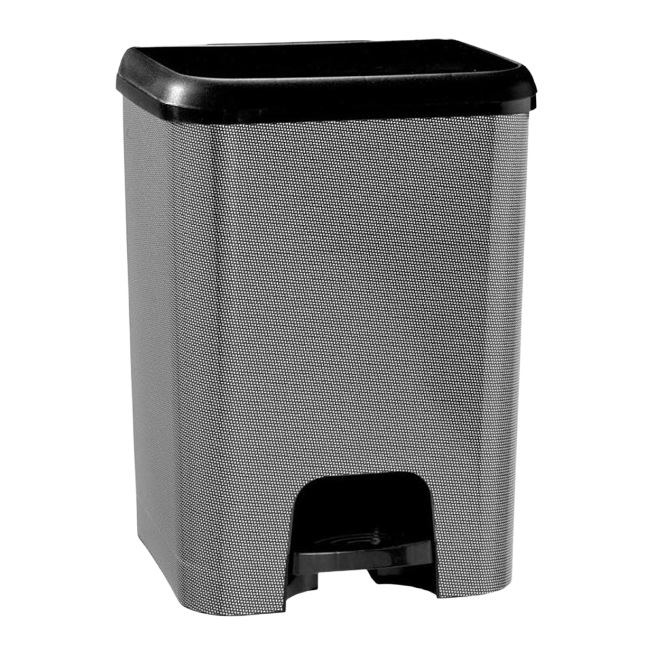 CUBO BASURA C/PEDAL 26 LITROS NEGRO/GRIS