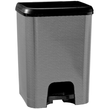 CUBO BASURA C/PEDAL 26 LITROS NEGRO/GRIS