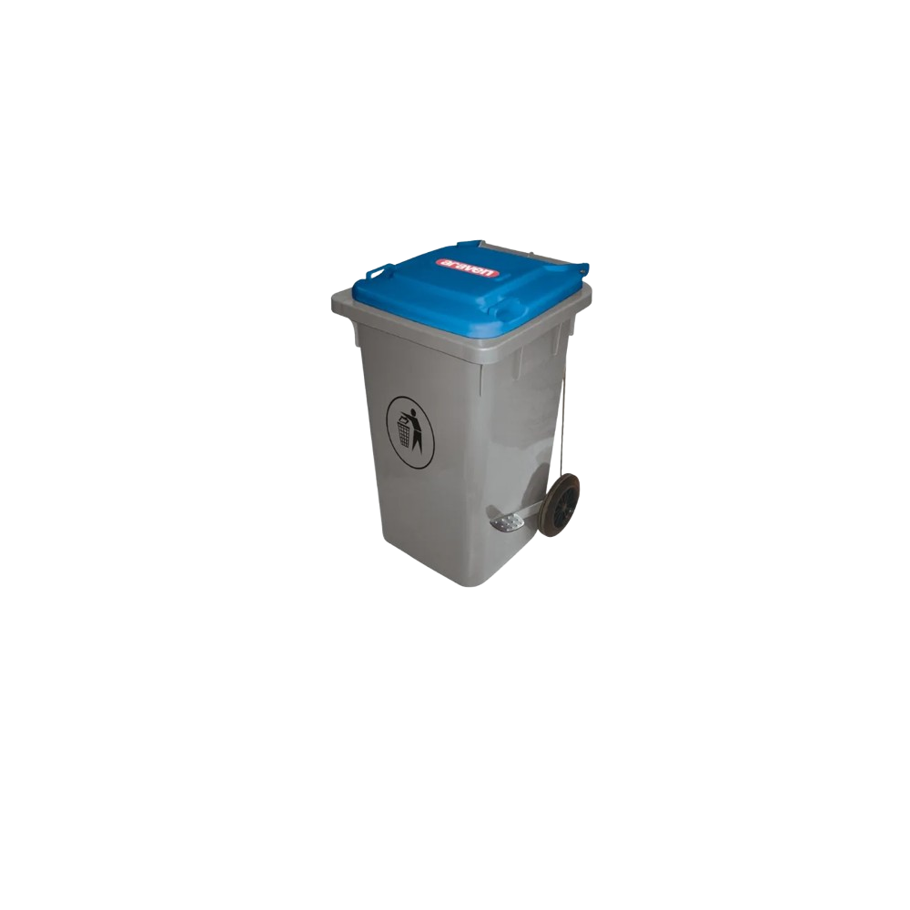 CUBO BASURA C/PEDAL+RUEDA 80L. ARAVEN  RF/7043