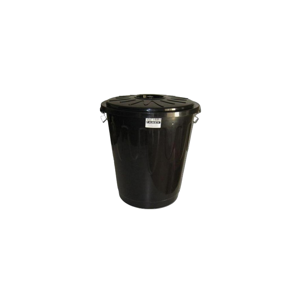 CUBO BIN NEGRO 100L CON TAPA PAMEX UD