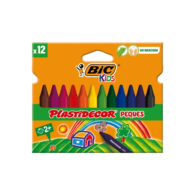 PP CERA PLASTIDECOR BIC PEQUES COLORES  P/12 UD