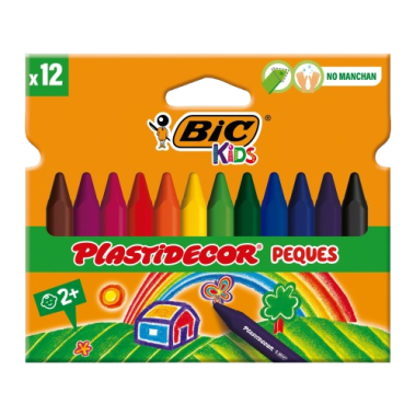PP CERA PLASTIDECOR BIC PEQUES COLORES  P/12 UD