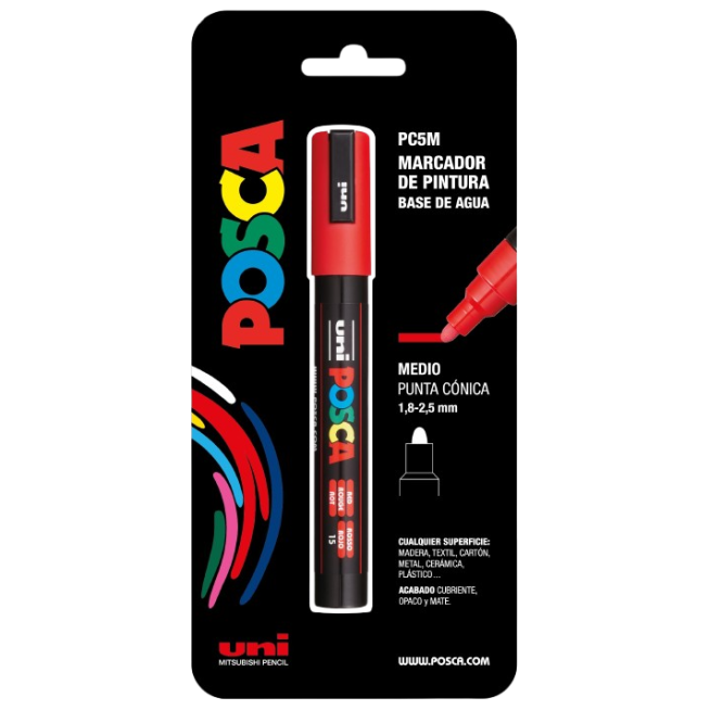 PP ROTULADOR POSCA PC-5M ROJO Nº 15 UD