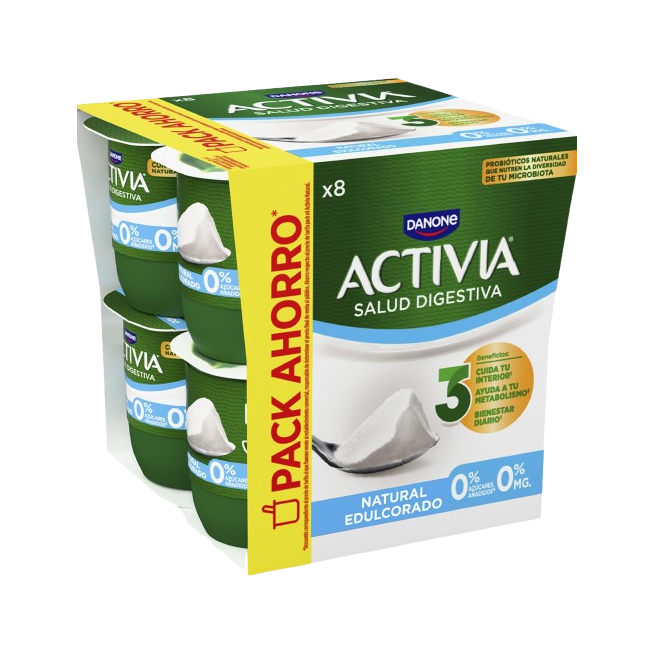 DANONE ACTIVIA 0% NATURAL EDULCORADO PACK-8UD