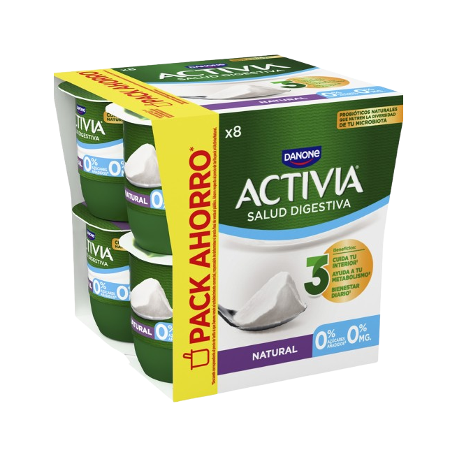 DANONE ACTIVIA 0% NATURAL PACK-8UD