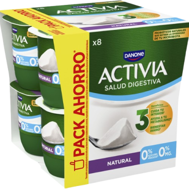 DANONE ACTIVIA 0% NATURAL PACK-8UD