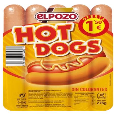 SALCHICHA E/POZO MAXI HOT DOG  C/14094 (1,5€) 275G