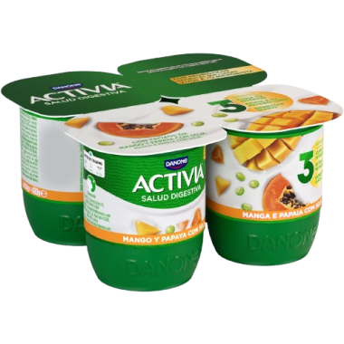 DANONE ACTIVIA MANGO Y PAPAYA CON SOJA P/4UD