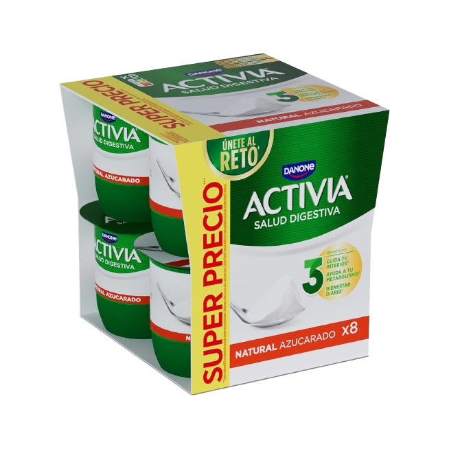 DANONE ACTIVIA NATURAL AZUCARADO PACK-8UD