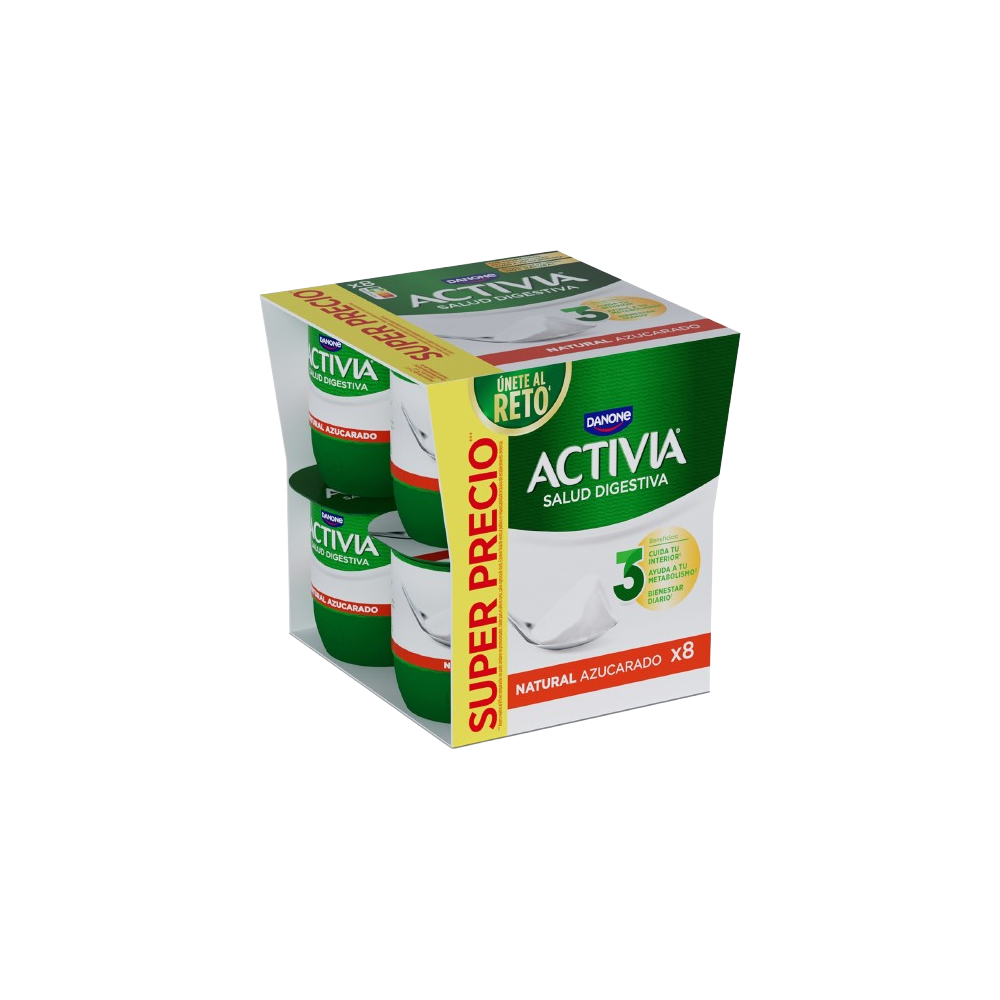 DANONE ACTIVIA NATURAL AZUCARADO PACK-8UD