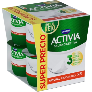 DANONE ACTIVIA NATURAL AZUCARADO PACK-8UD