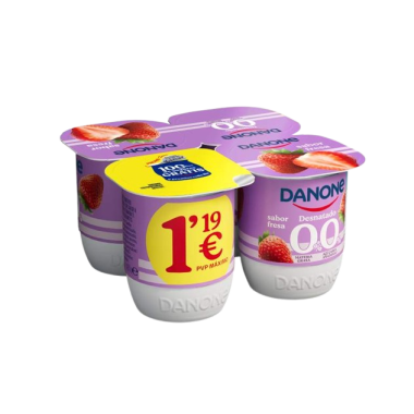 DANONE DESNATADO FRESA P/4 UD