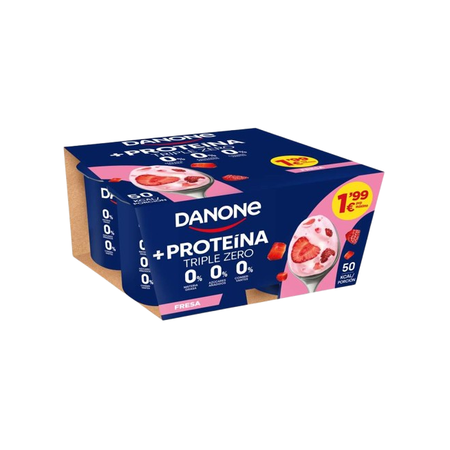 DANONE TRIPLE ZERO FRESA PACK-4U