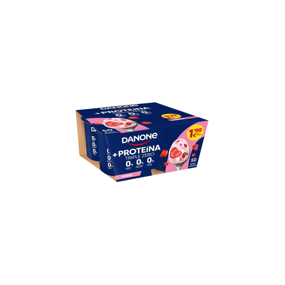 DANONE TRIPLE ZERO FRESA PACK-4U