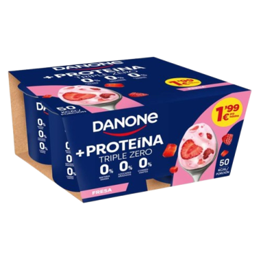 DANONE TRIPLE ZERO FRESA PACK-4U