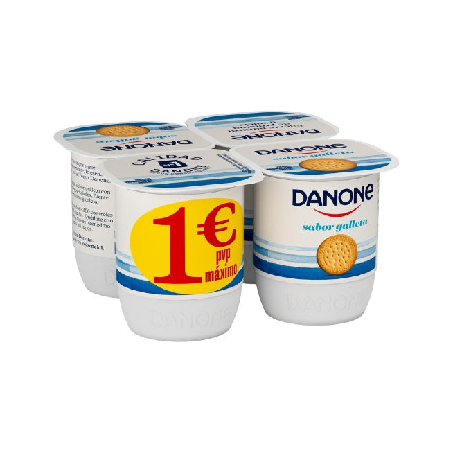 DANONE YOGUR SABOR GALLETA PACK-4 UD