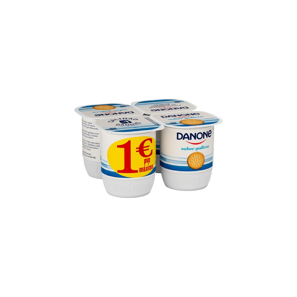 DANONE YOGUR SABOR GALLETA PACK-4 UD