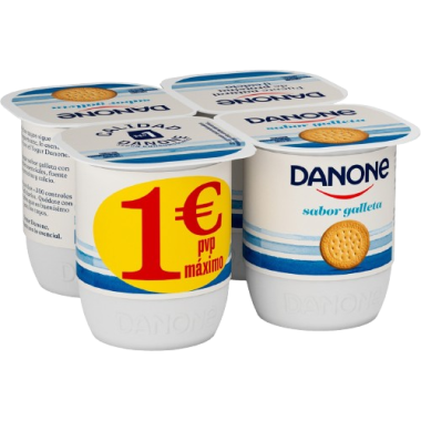 DANONE YOGUR SABOR GALLETA PACK-4 UD