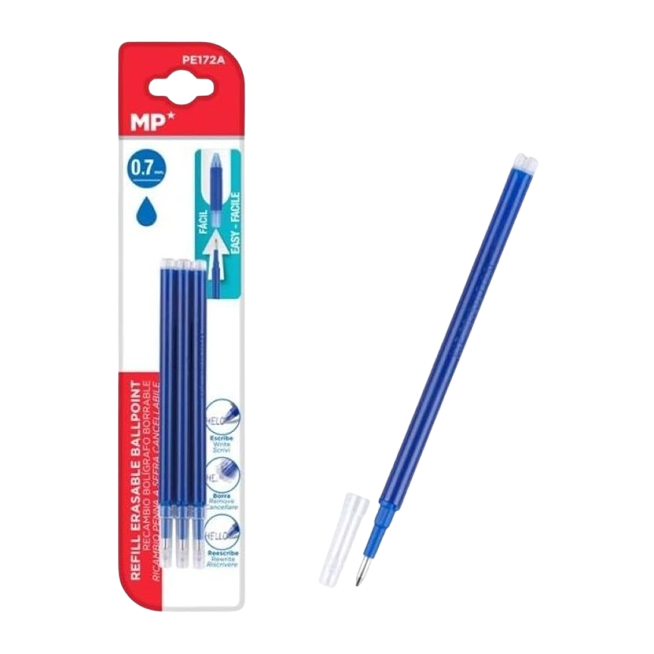 PP BOLIGRAFO MP BORRABLE RECAMBIO AZUL PACK-3 UD